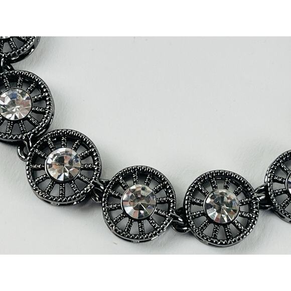 Park Lane Focus Bracelet Crystals Discs Wheels Spindles Filigree Hematite Fold O - Picture 6 of 10